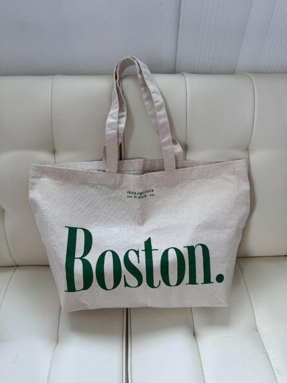 Sézane limited edition Boston Paris French amour tour cotton canvas tote NWOT